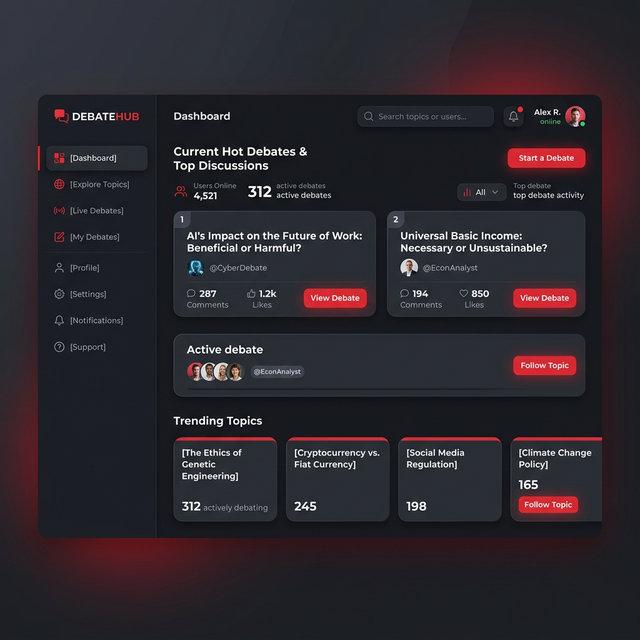 Debate Platform Mockup