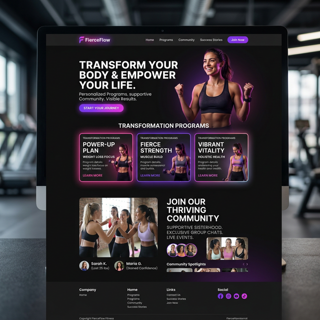 Fitness Page Mockup